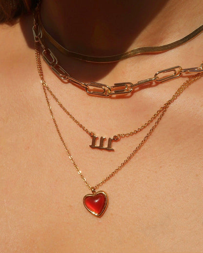 Red Stone Heart Necklace