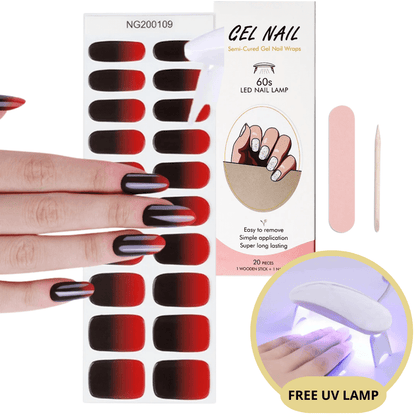 Gel Nail Sticker Kit - Free UV Lamp - Perfect Nails in Minutes