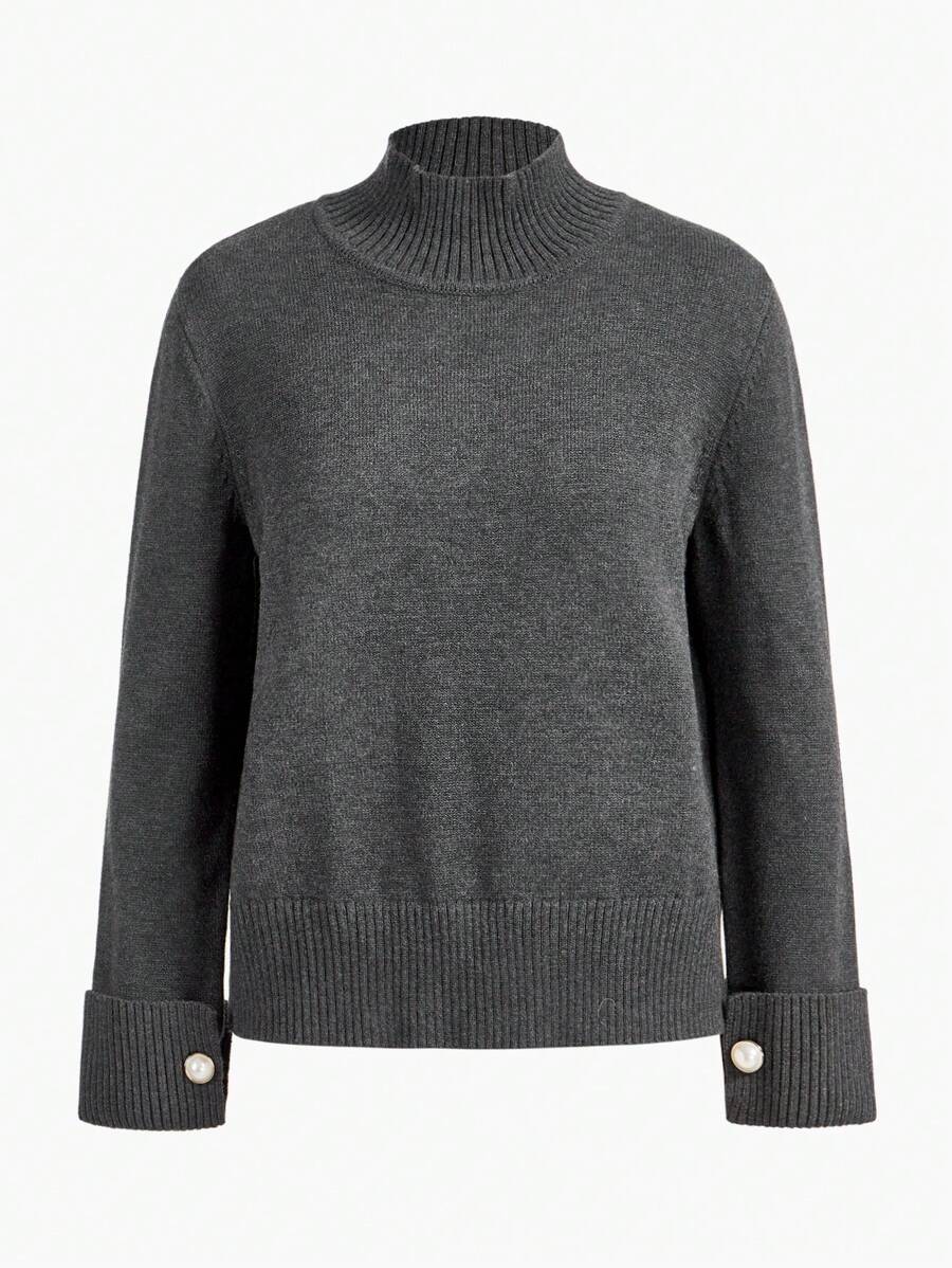 Premium Knitted Two-Piece Set – High Neck Sweater & Wide-Leg Trousers