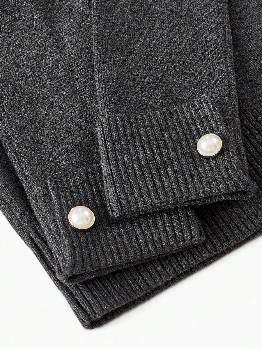 Premium Knitted Two-Piece Set – High Neck Sweater & Wide-Leg Trousers