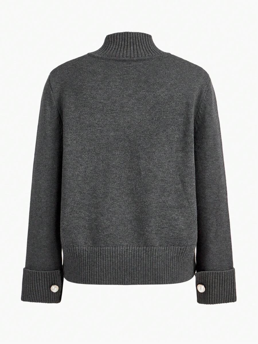 Premium Knitted Two-Piece Set – High Neck Sweater & Wide-Leg Trousers