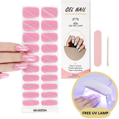 Gel Nail Sticker Kit - Free UV Lamp - Perfect Nails in Minutes