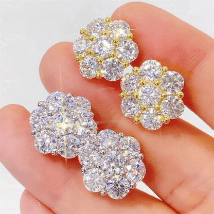 Exquisite Moissanite Flower Stud Earrings - Luxury Shine