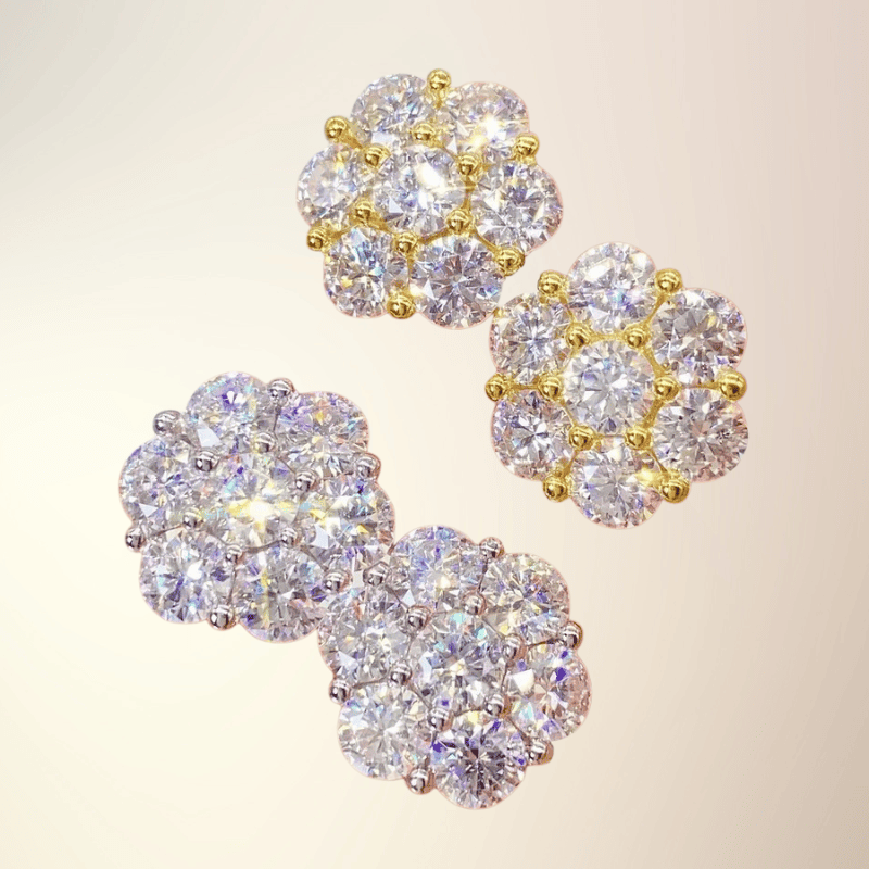 Exquisite Moissanite Flower Stud Earrings - Luxury Shine