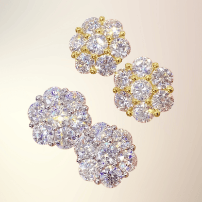 Exquisite Moissanite Flower Stud Earrings - Luxury Shine