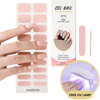 Gel Nail Sticker Kit - Free UV Lamp - Perfect Nails in Minutes