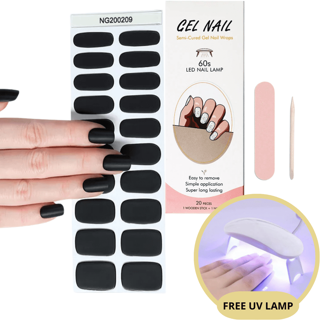 Gel Nail Sticker Kit - Free UV Lamp - Perfect Nails in Minutes
