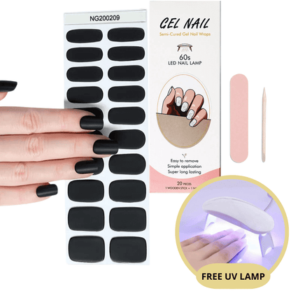 Gel Nail Sticker Kit - Free UV Lamp - Perfect Nails in Minutes