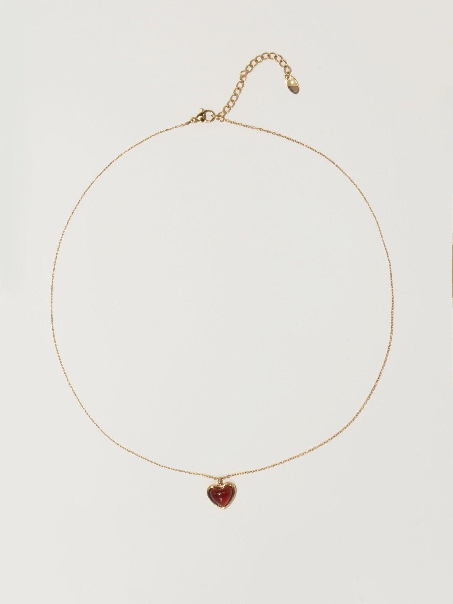 Red Stone Heart Necklace