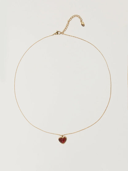 Red Stone Heart Necklace