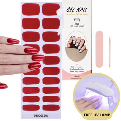 Gel Nail Sticker Kit - Free UV Lamp - Perfect Nails in Minutes