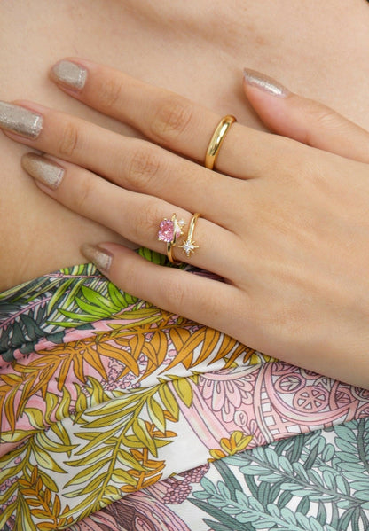 Heart and Star Stone Ring