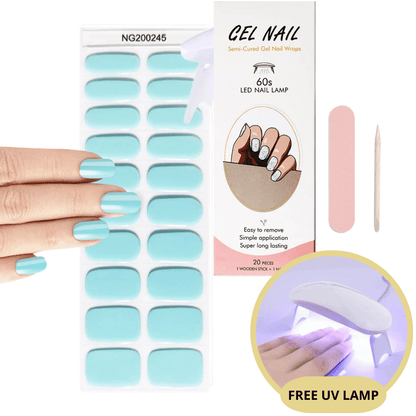 Gel Nail Sticker Kit - Free UV Lamp - Perfect Nails in Minutes