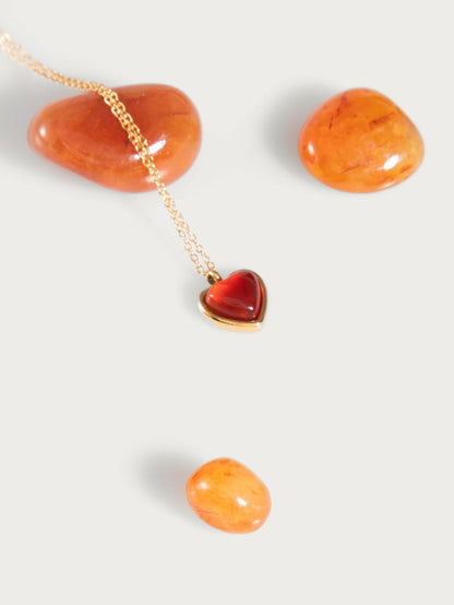 Red Stone Heart Necklace