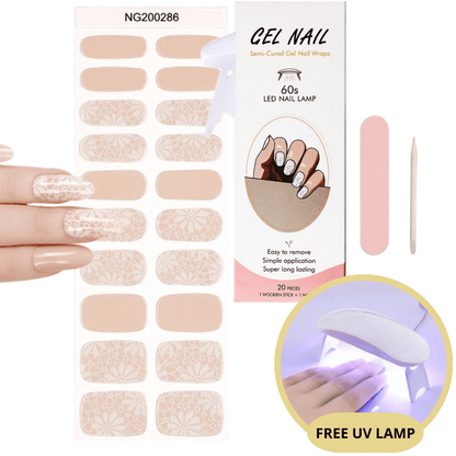 Gel Nail Sticker Kit - Free UV Lamp - Perfect Nails in Minutes
