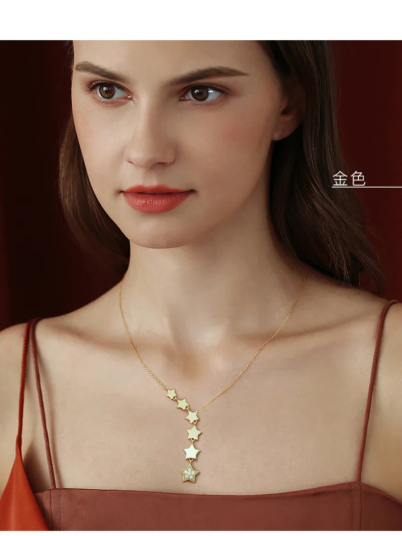 Radiant Starry Zircon Stainless Steel Choker Necklace