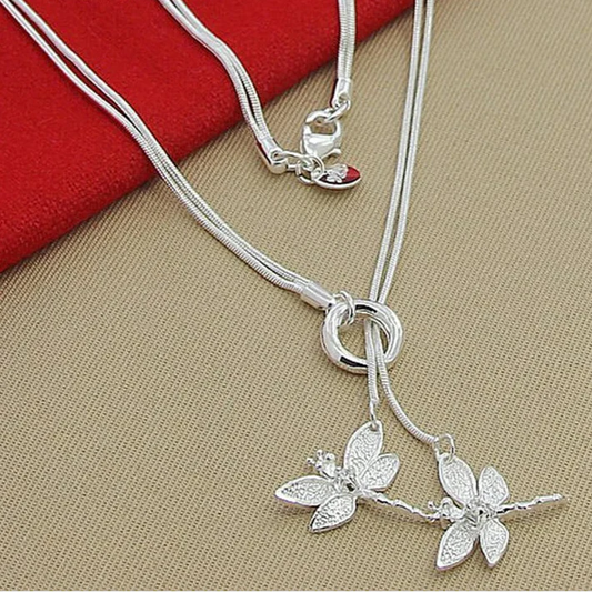 925 Sterling Silver Dragonfly Pendant Necklace