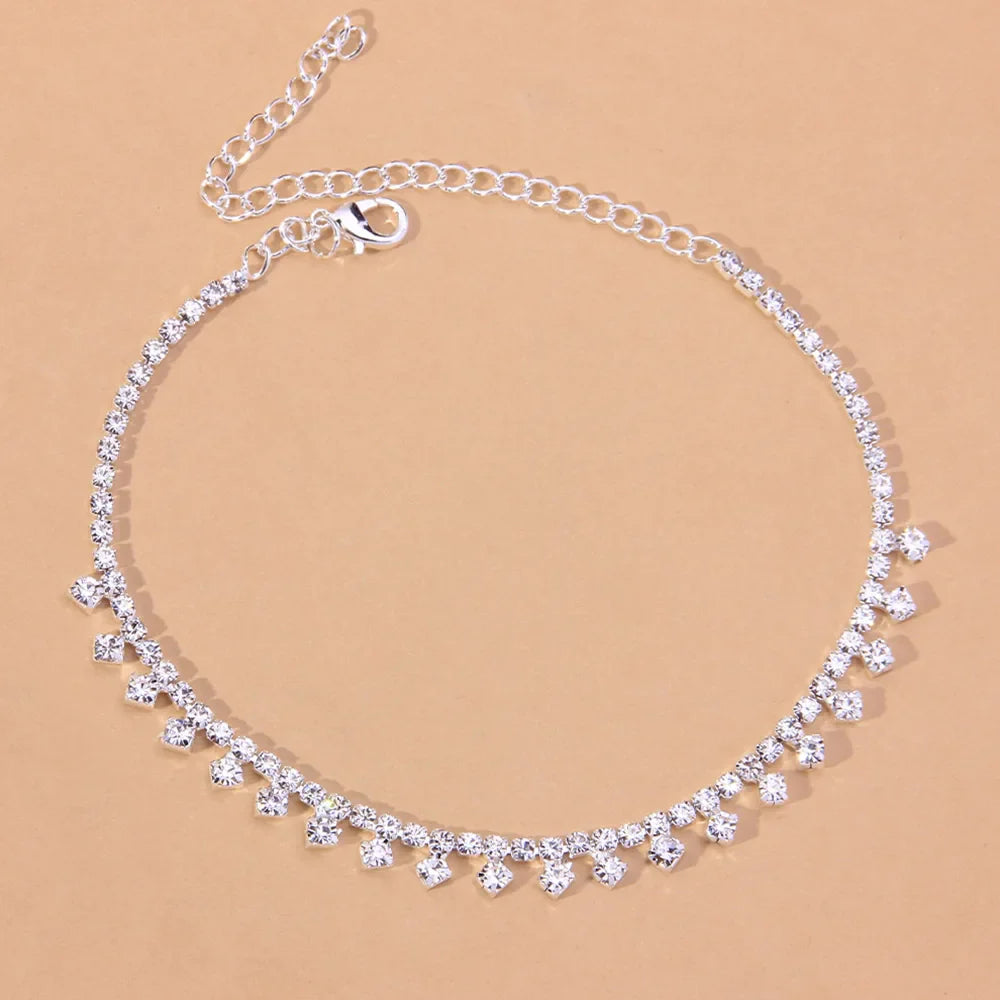 Rhinestone Drop Anklet