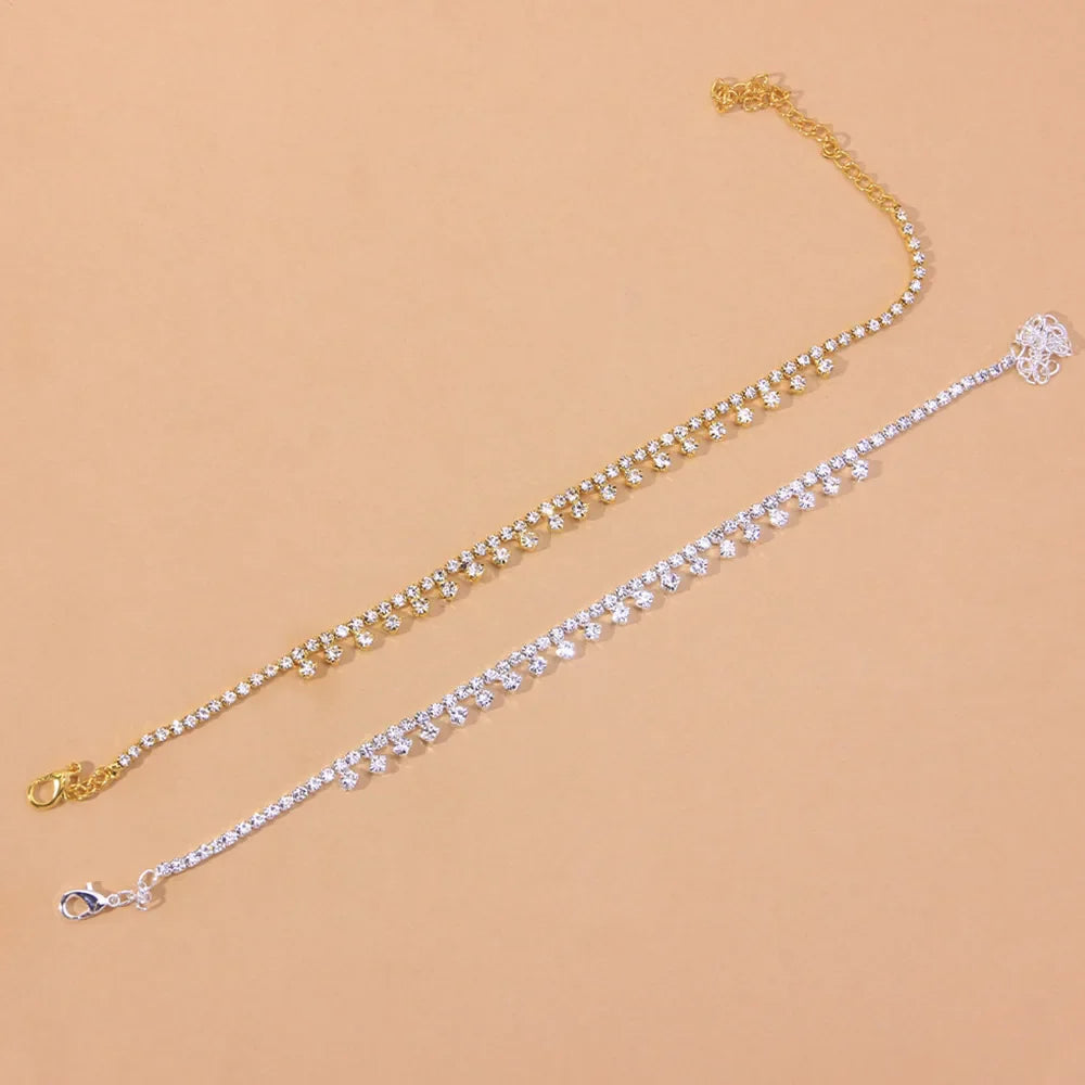 Rhinestone Drop Anklet