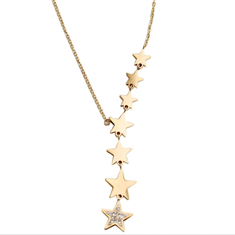 Radiant Starry Zircon Stainless Steel Choker Necklace