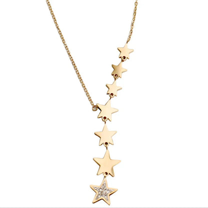 Radiant Starry Zircon Stainless Steel Choker Necklace