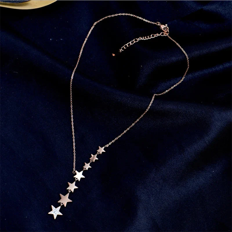 Radiant Starry Zircon Stainless Steel Choker Necklace