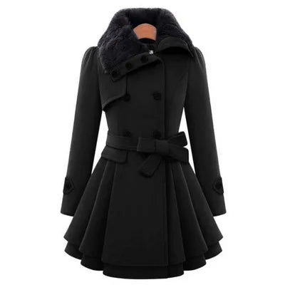 Women's Elegant Winter Wool Trench Coat