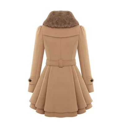 Women's Elegant Winter Wool Trench Coat