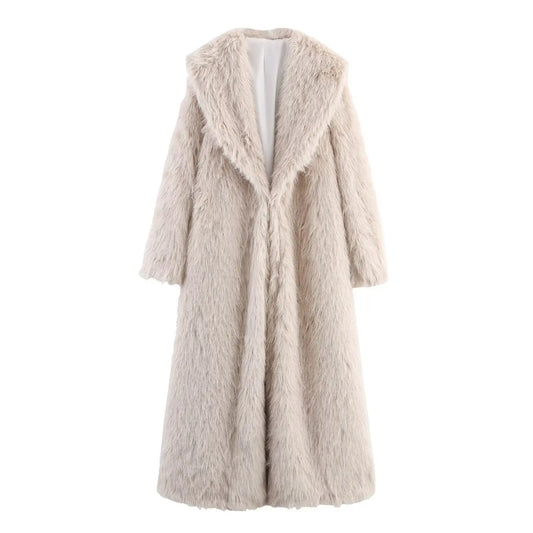 Elegant Faux Fur Long Winter Coat for Women