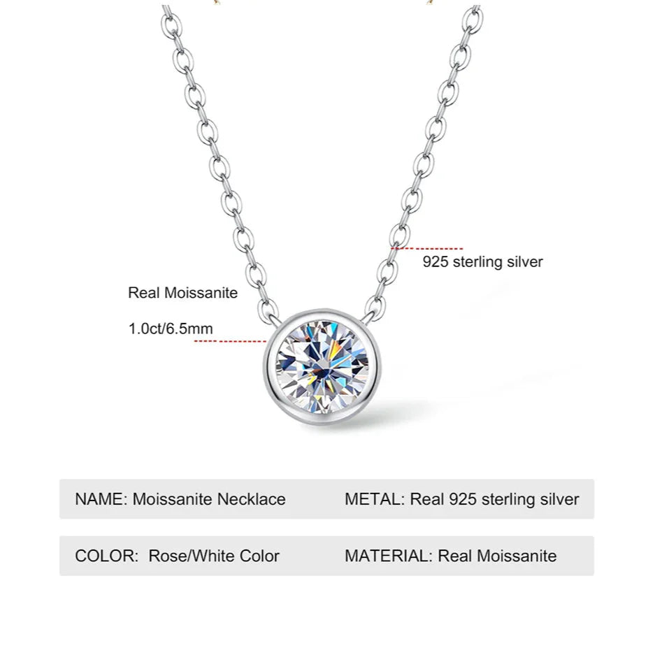 Radiant Moissanite Luxury Necklace - 18k Gold Plated Elegance
