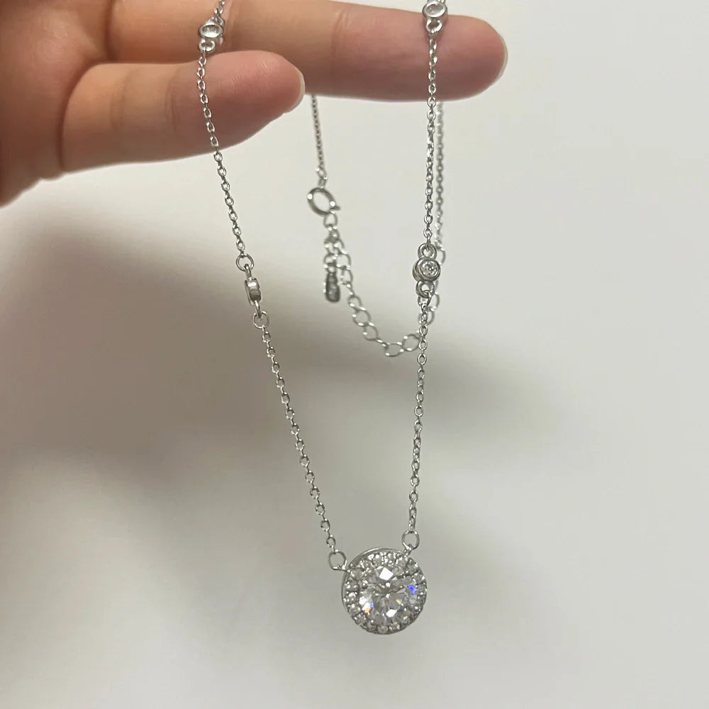 Ivictress Moissanite Necklace: Sparkling Elegance in Sterling Silver