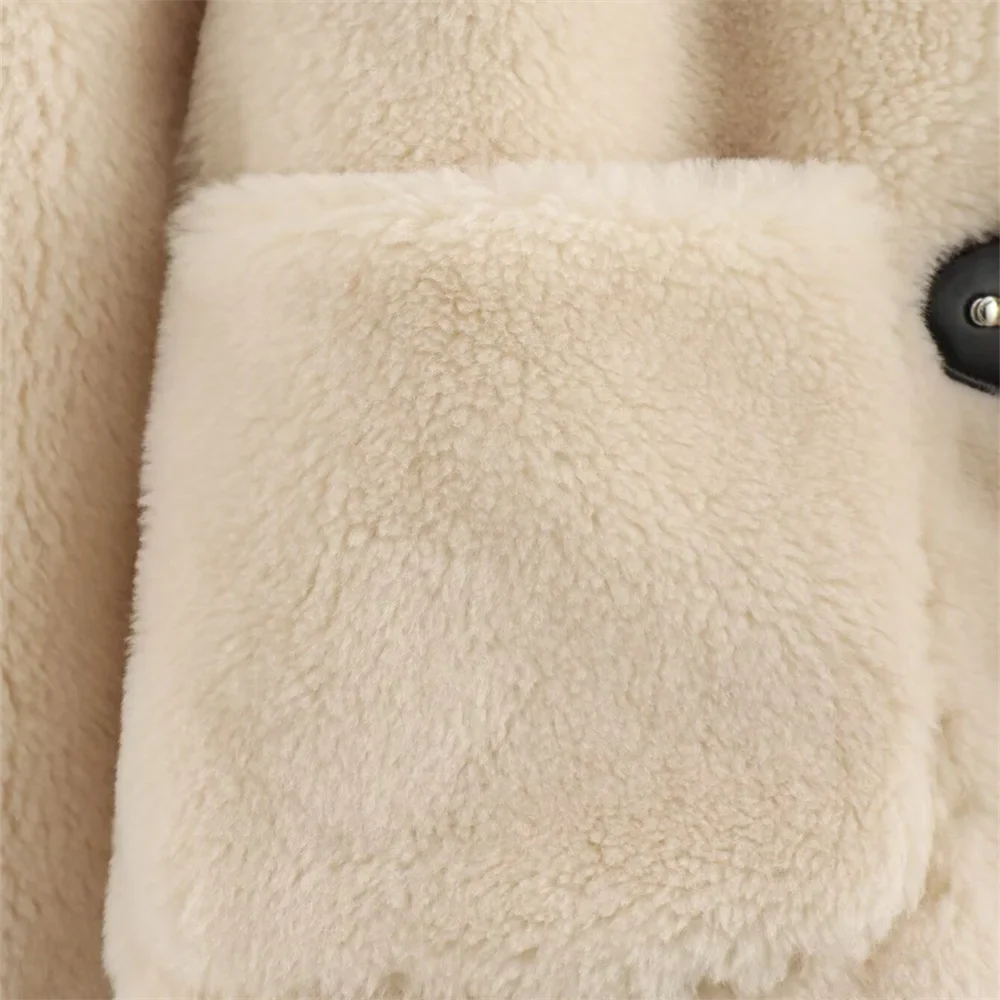 Chic Women's Cozy Long Sleeve Coat with Pockets