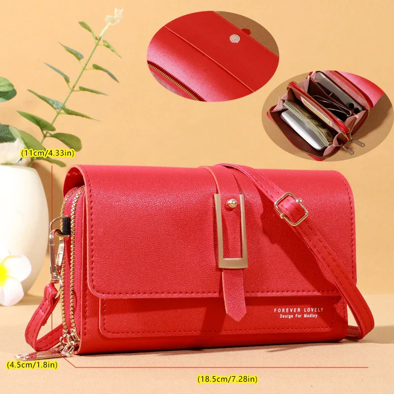 Elegant Crossbody Shoulder Bag for Women - Stylish Cellphone and Card Holder