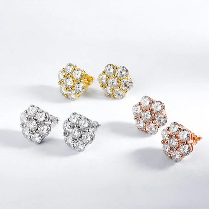 Exquisite Moissanite Flower Stud Earrings - Luxury Shine