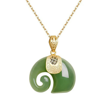 Elegant Hetian Jade Elephant Pendant Necklace for Women
