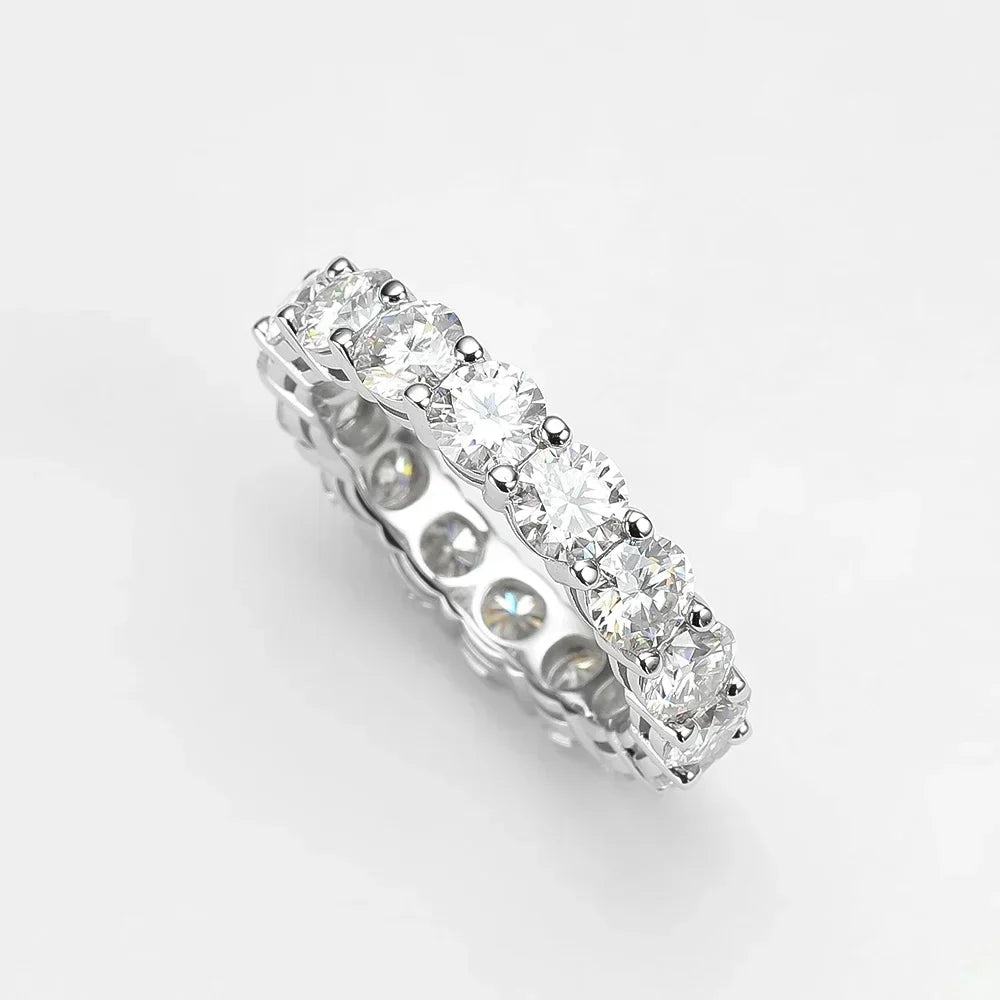 Exquisite 2.2 CT Moissanite Eternity Ring in 18k Gold Plated