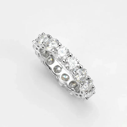 Exquisite 2.2 CT Moissanite Eternity Ring in 18k Gold Plated