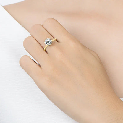 Radiant Moissanite Luxury Ring in 925 Silver & 14K Gold Plated