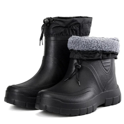 Winter Windproof Cotton Rain Boots Fashion Black