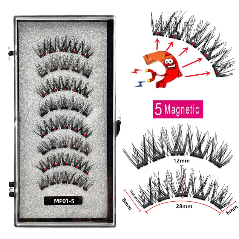 Magnetic Eyelashes Curler Set - 4 Pairs with Applicator