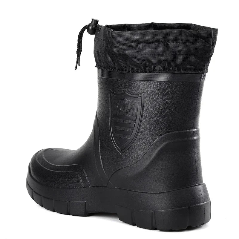 Winter Windproof Cotton Rain Boots Fashion Black