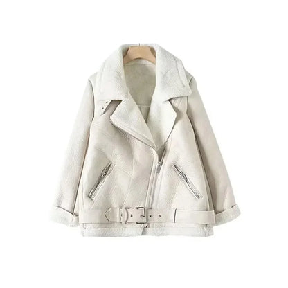 Women's Thick Warm Winter Faux Leather Oversized Jacket