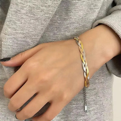 Elegant Titanium Steel Bracelet Necklace Set