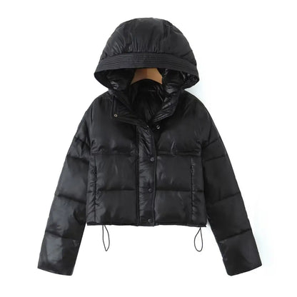 Chic Hooded Down Cotton Coat for Women - Winter Essential