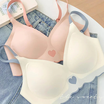 Seamless Push Up Bras with Heart Pattern for Women