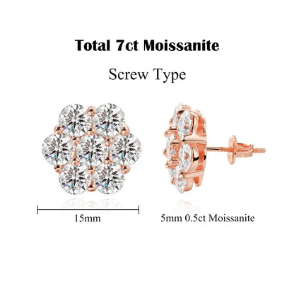 Exquisite Moissanite Flower Stud Earrings - Luxury Shine