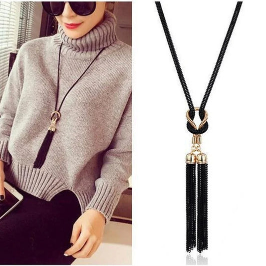 Elegant Geometric Tassel Pendant Necklace for Women