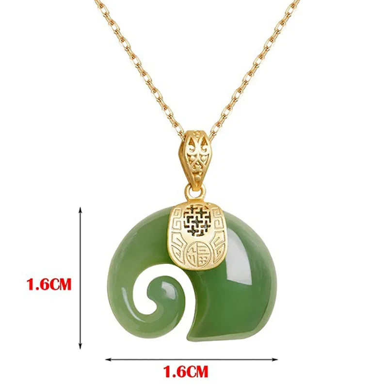 Elegant Hetian Jade Elephant Pendant Necklace for Women