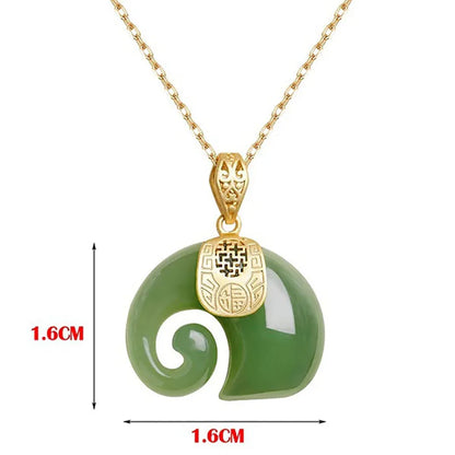 Elegant Hetian Jade Elephant Pendant Necklace for Women