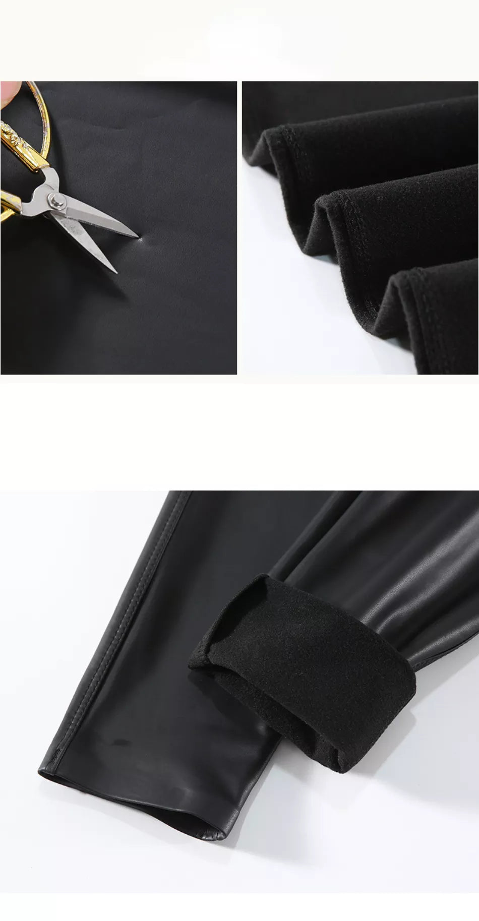 Women's Black Faux Leather Leggings